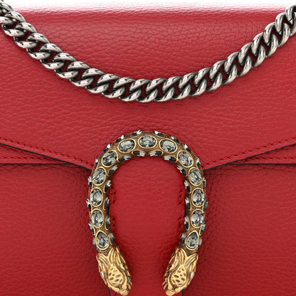 Gucci Dollar Calfskin Swarovski Crystal Small Dionysus Shoulder Bag Hibiscus Red 8 of 12