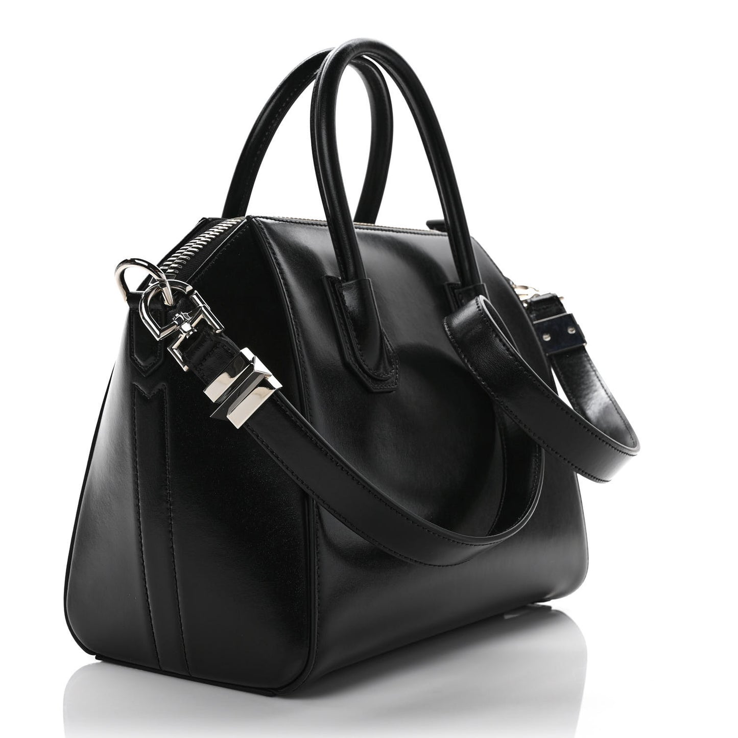 Shiny Lord Calfskin Small Antigona Black