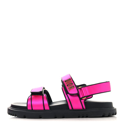 Christian Dior Satin Lambskin Dioract Sandals 39.5 Rani Pink 1 of 9