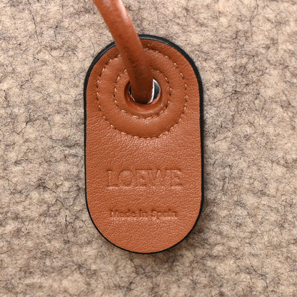 Loewe Felt Calfskin Small Anagram Square Basket Tote Brown Tan 6 of 13