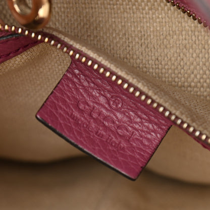 Gucci Pebbled Calfskin Medium Soho Chain Shoulder Bag Peonia Flower 6 of 12