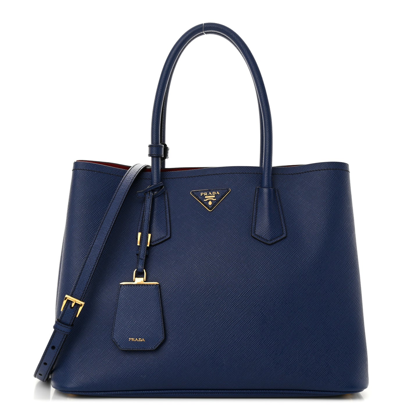 Saffiano Cuir Large Double Bag Bleuette