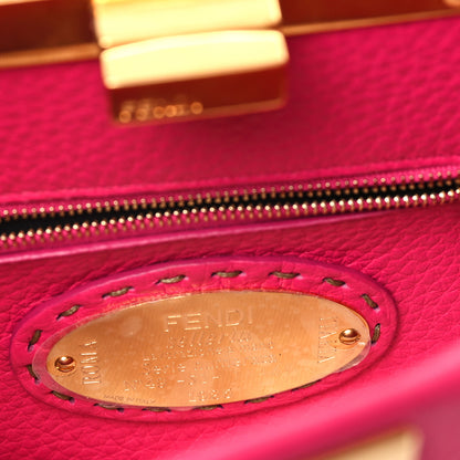 Fendi Cuoio Romano Selleria Mini Peekaboo Iconic Satchel Fuxia 6 of 9