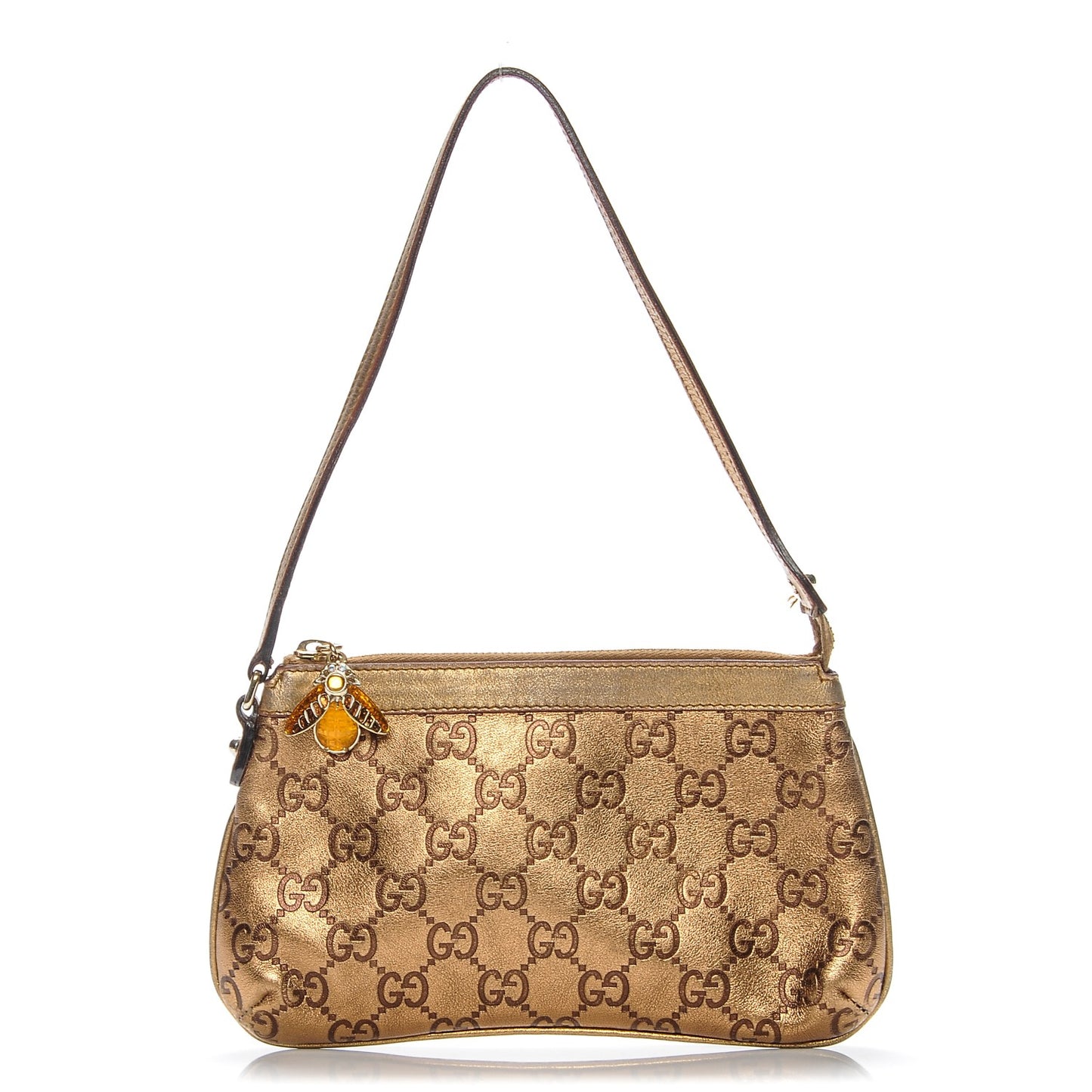 Metallic Guccissima Bumble Bee Pochette Bronze