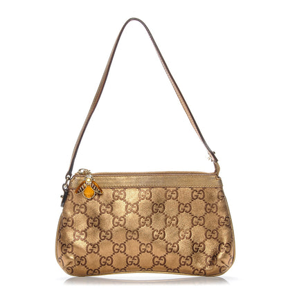 Gucci Metallic Guccissima Bumble Bee Pochette Bronze 1 of 7