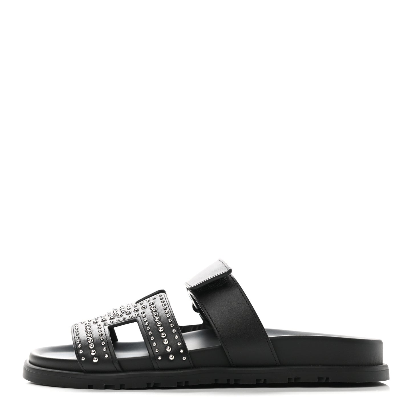 Mini Stud Calfskin Womens Chypre Sandals 37.5 Black