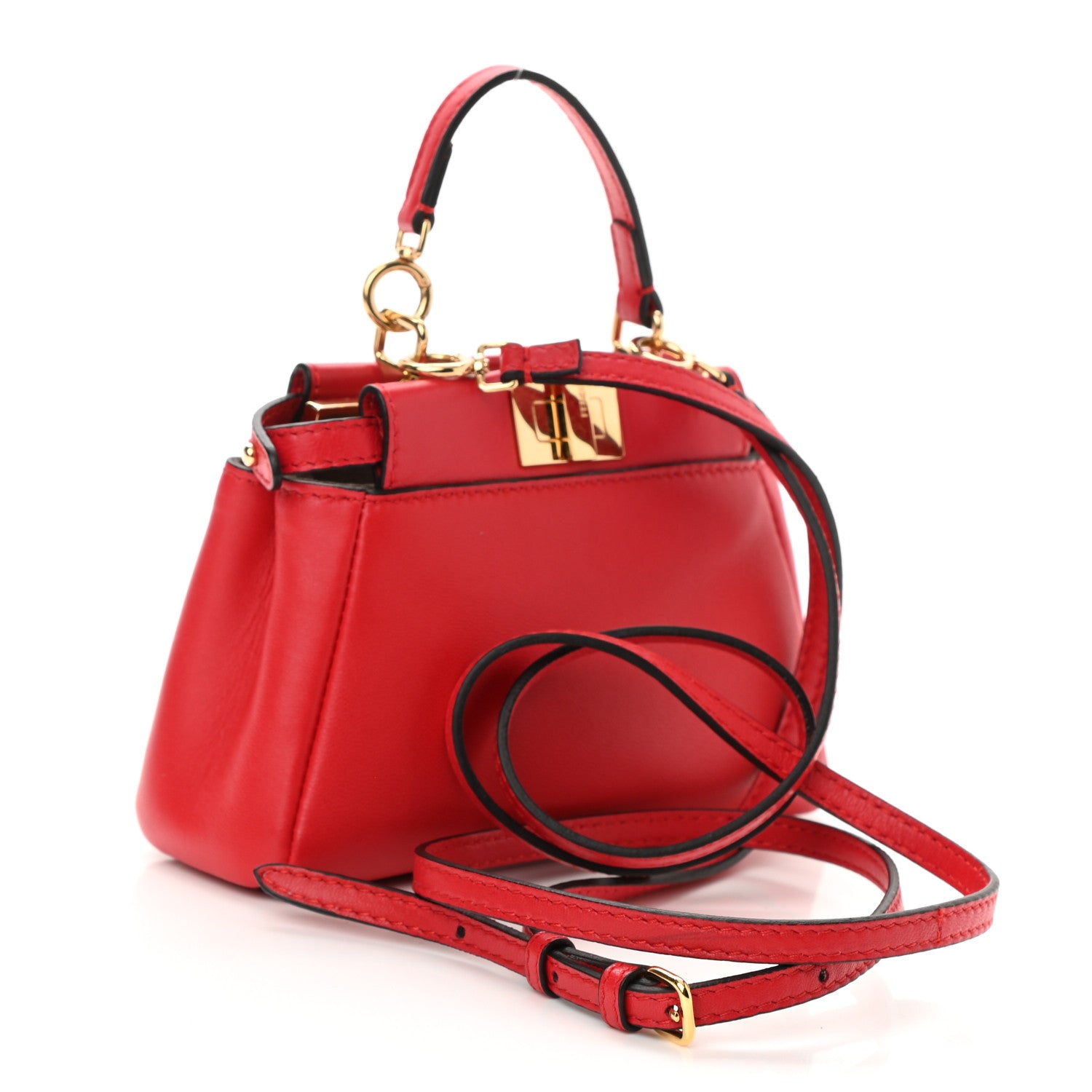 Fendi Shiny Nappa Micro Peekaboo Iconic Satchel Fragola 3 of 8