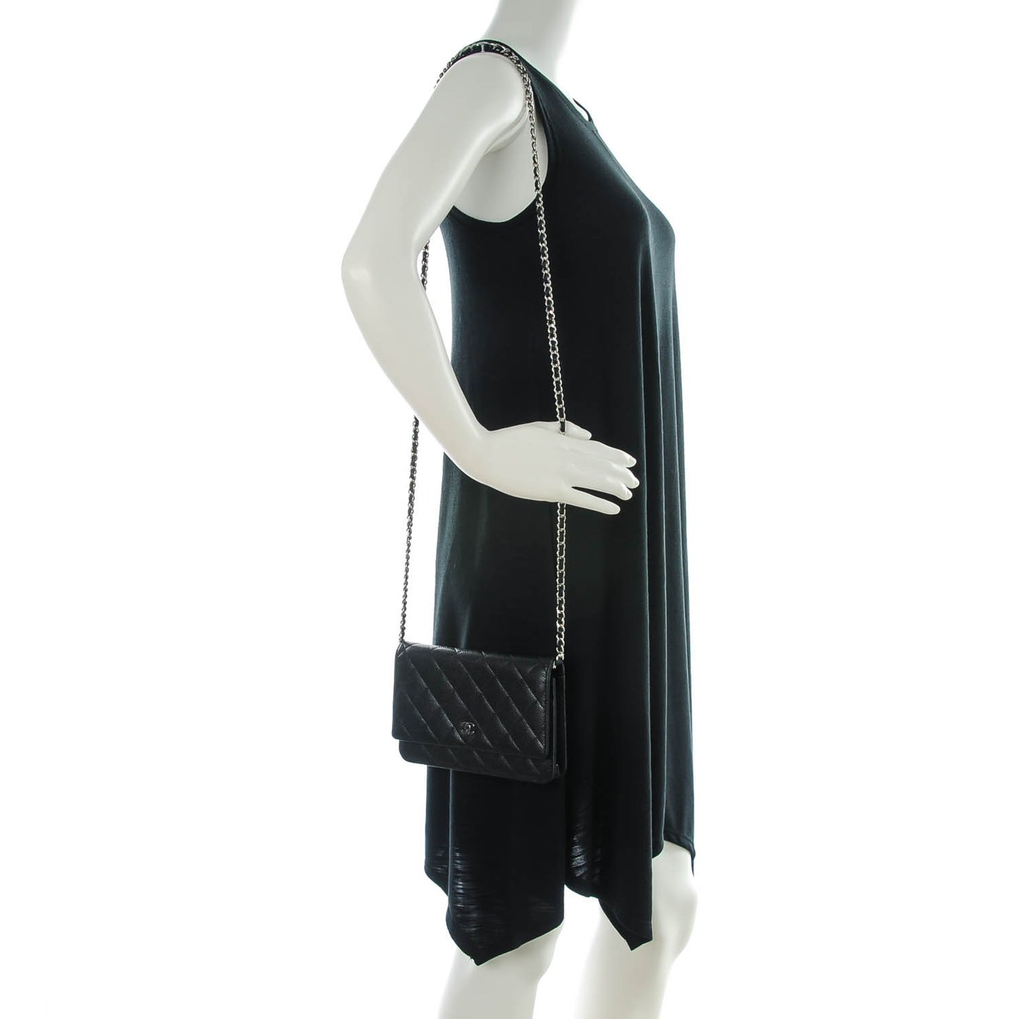 Caviar Quilted Wallet On Chain WOC Black