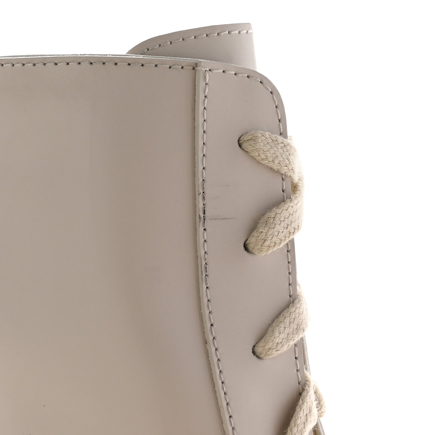 Glossed Calfskin Funk Ankle Boots 36 Beige Glaise