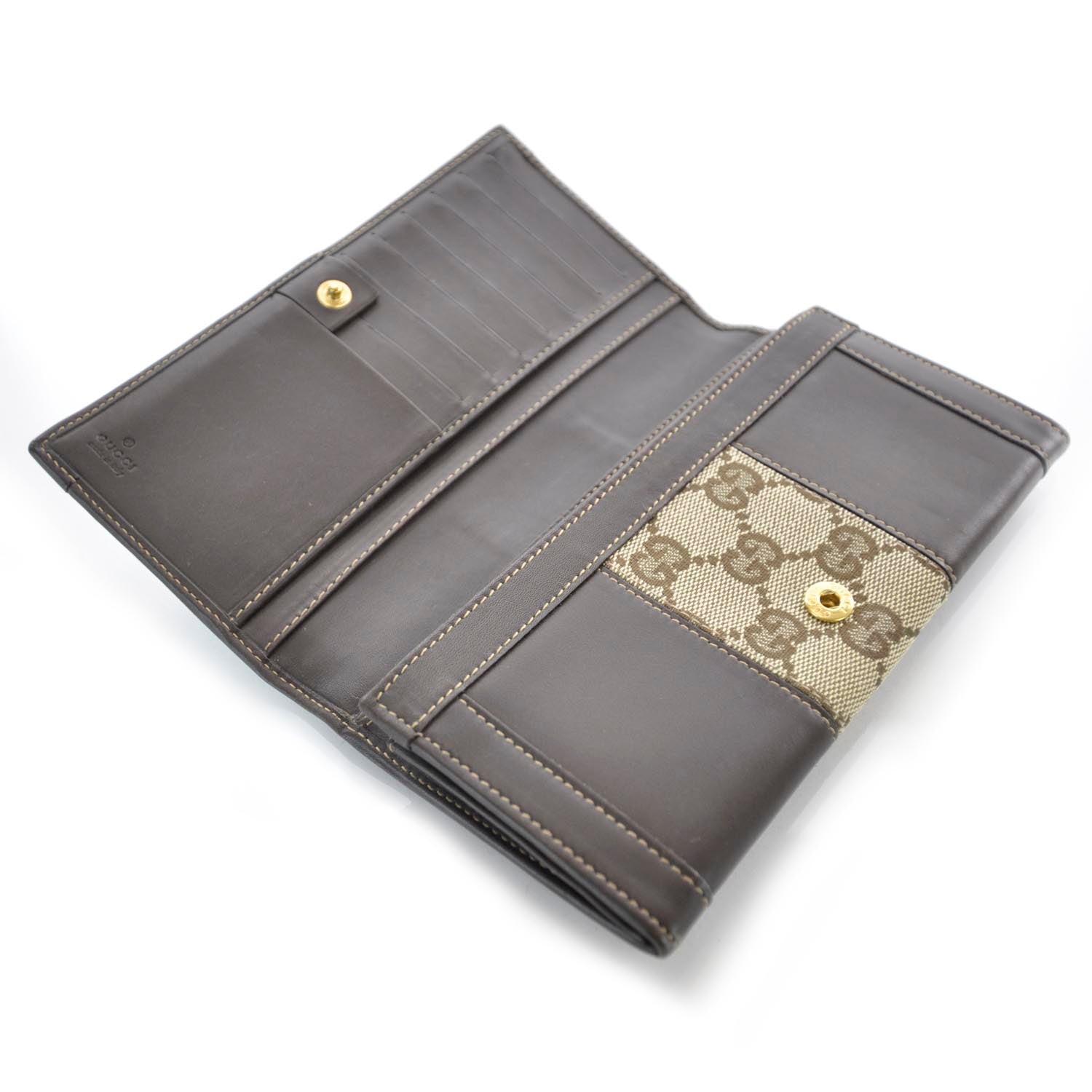 Gucci Leather Monogram Web Continental Wallet Ebony 7 of 9