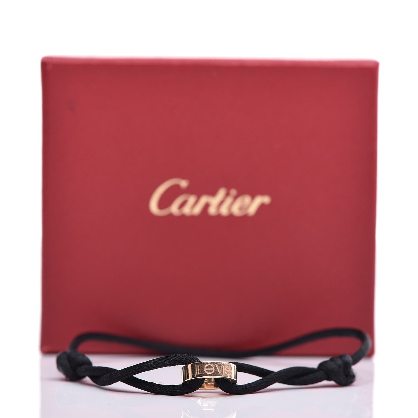 18K Pink Gold Charity LOVE Adjustable Cord Bracelet Black