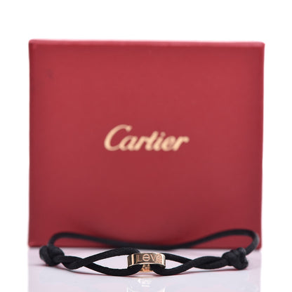 Cartier 18K Pink Gold Charity LOVE Adjustable Cord Bracelet Black 6 of 6