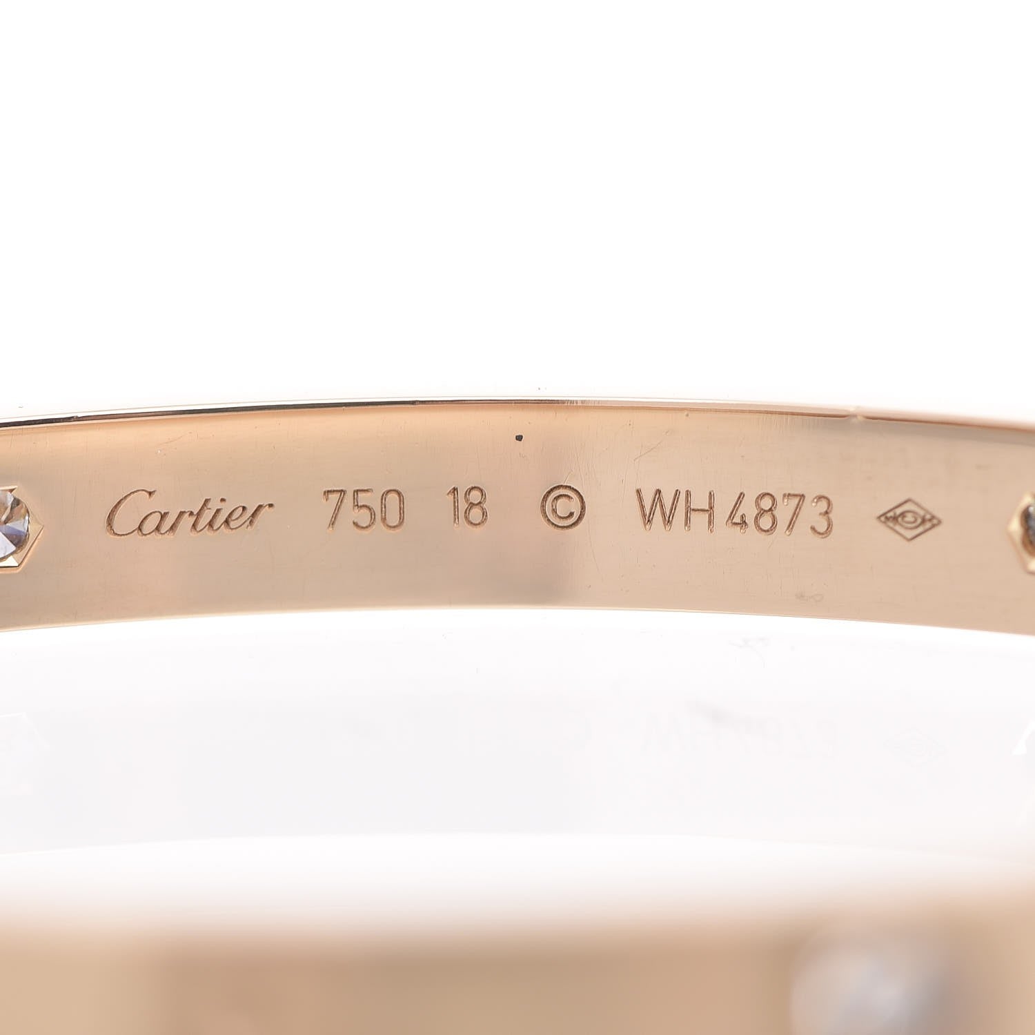 Cartier 18K Yellow Gold 4 Diamond LOVE Bracelet 18 4 of 6