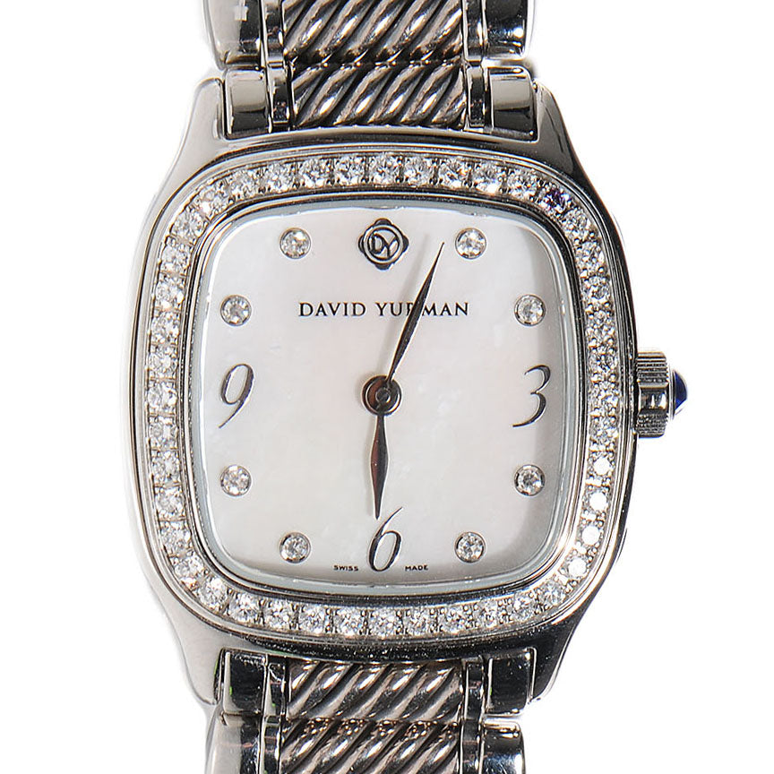 Stainless Steel Diamond Bezel Mother of Pearl 25mm Thoroughbred Quartz Watch