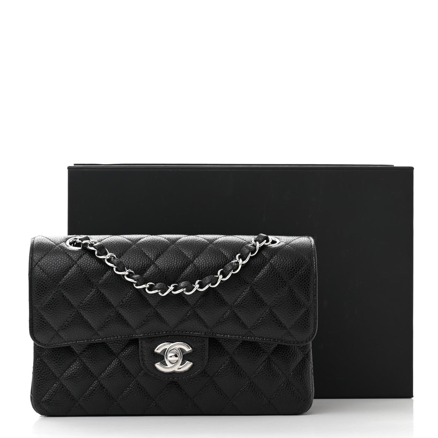 Caviar Quilted Small Double Flap Black
