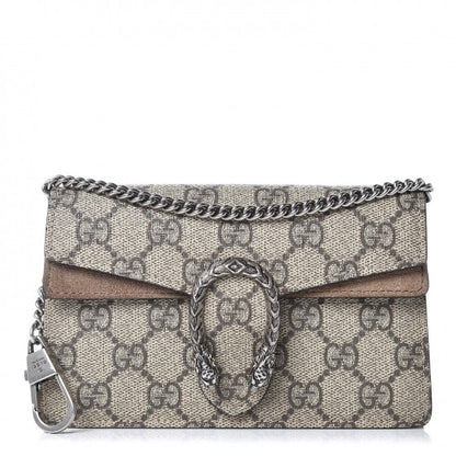 Gucci GG Supreme Monogram Super Mini Dionysus Shoulder Bag Taupe 1 of 6