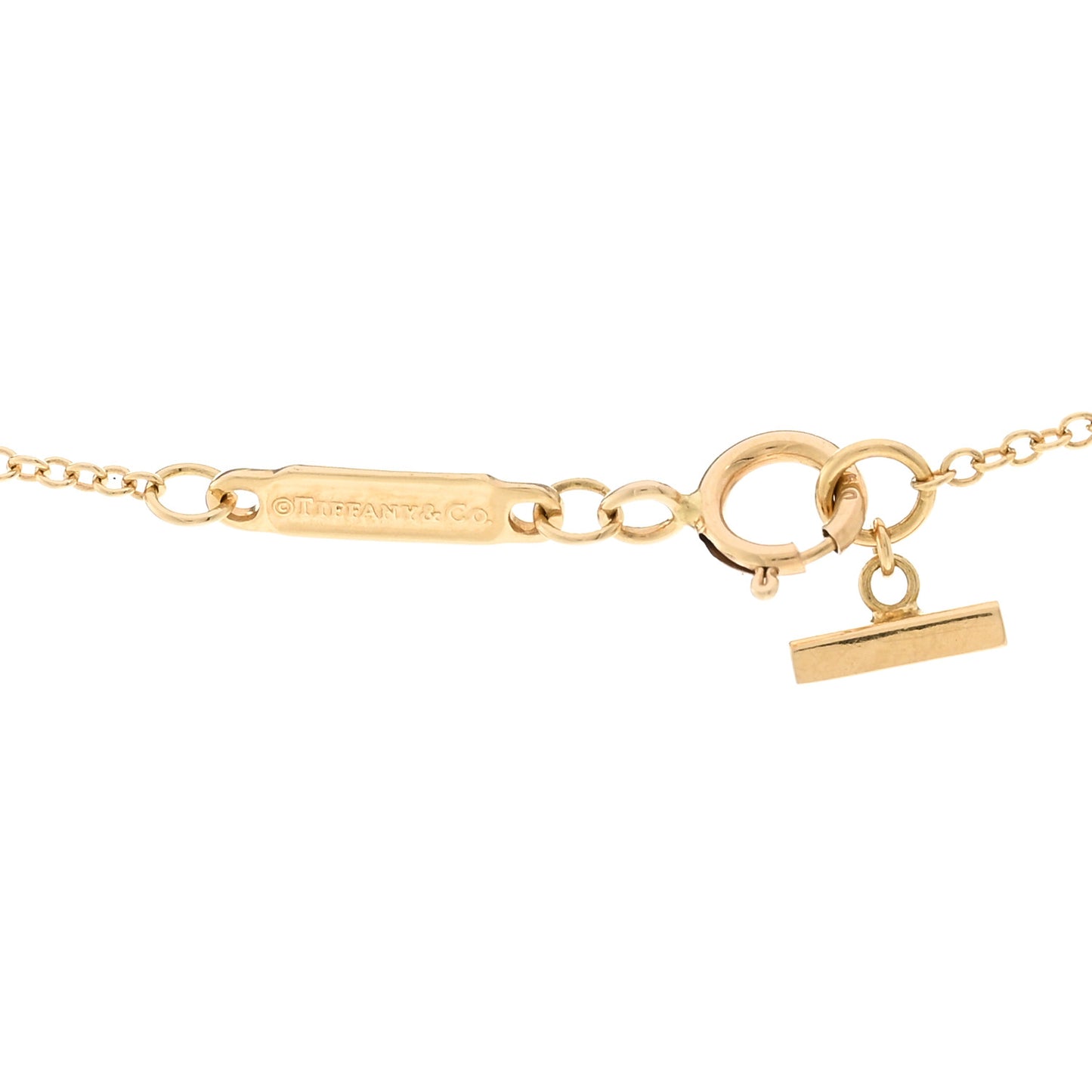 18K Yellow Gold Diamond Large T Smile Pendant Necklace