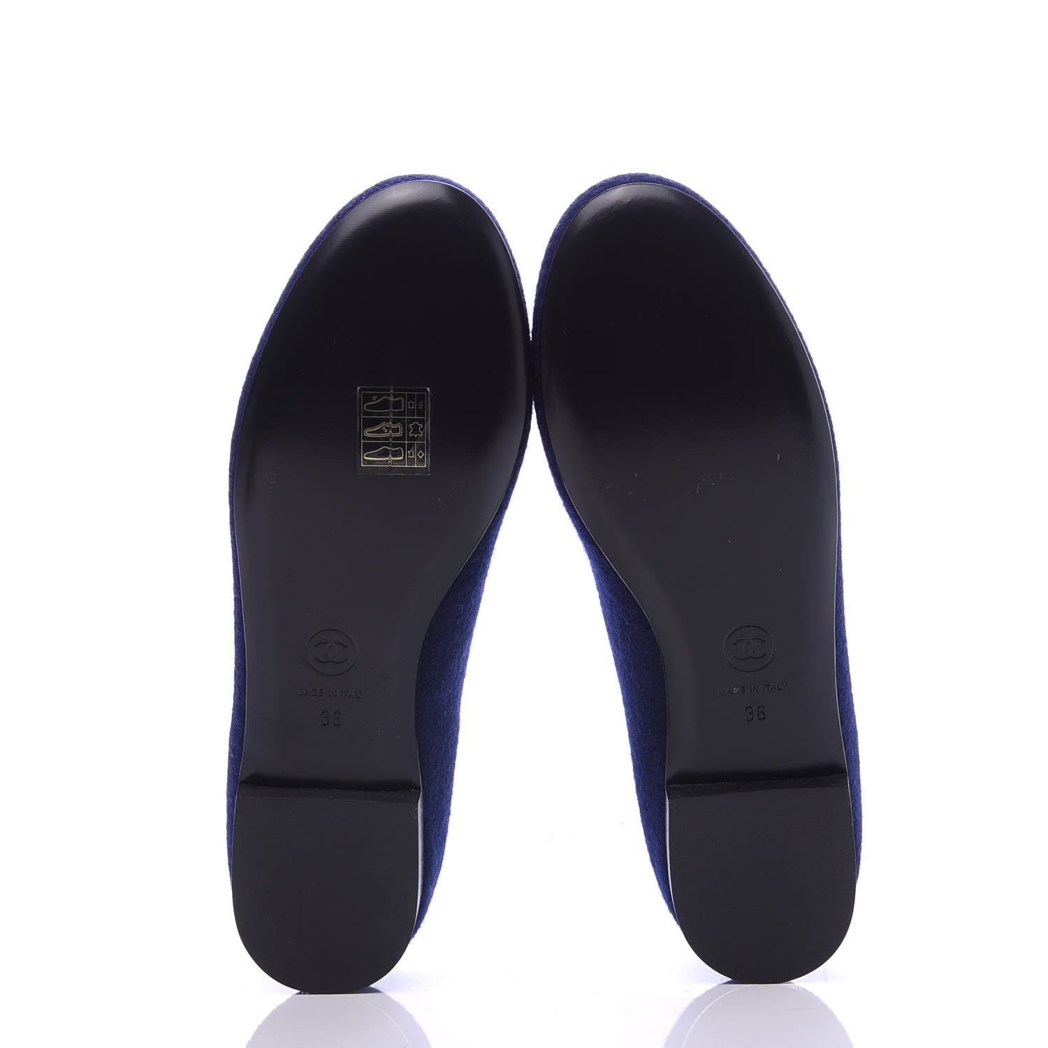 Chanel Fabric Lambskin Womens CC Mocassin Loafers 36 Navy Black 5 of 9