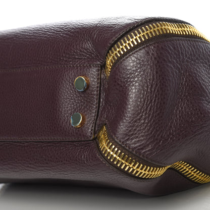 Tom Ford Grained Calfskin Sedgwick Medium Zipper Tote Wine 8 of 9