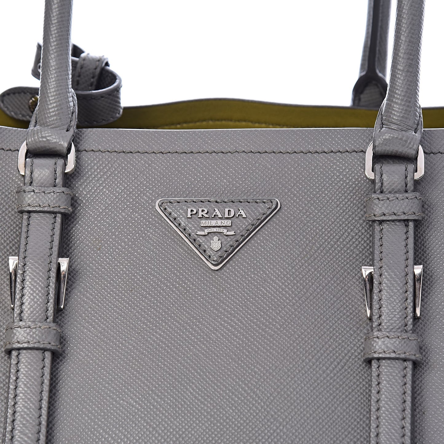 Saffiano Cuir Medium Double Handle Tote Marmo Salvia