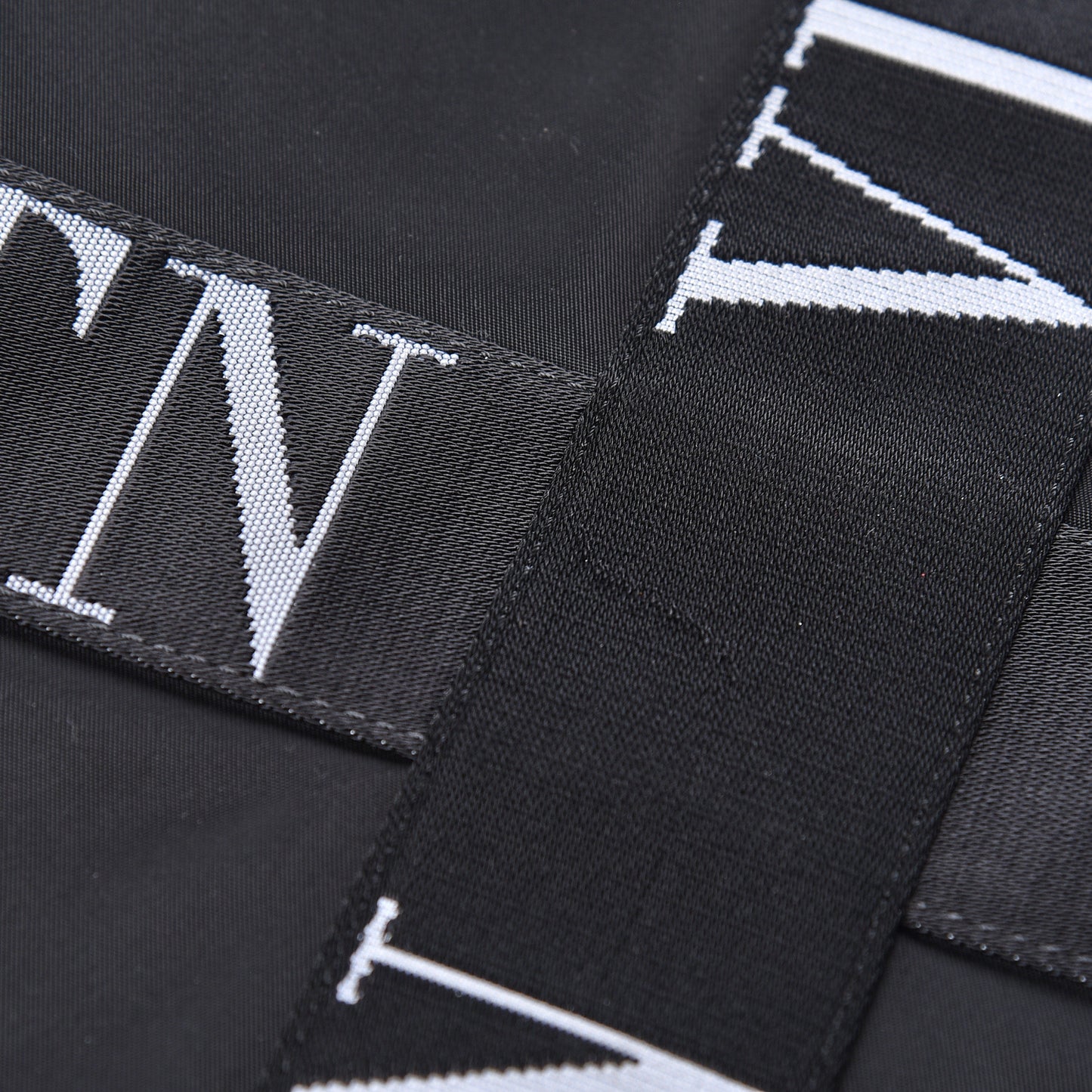 Nylon Ribbon VLTN Duffle Bag Black