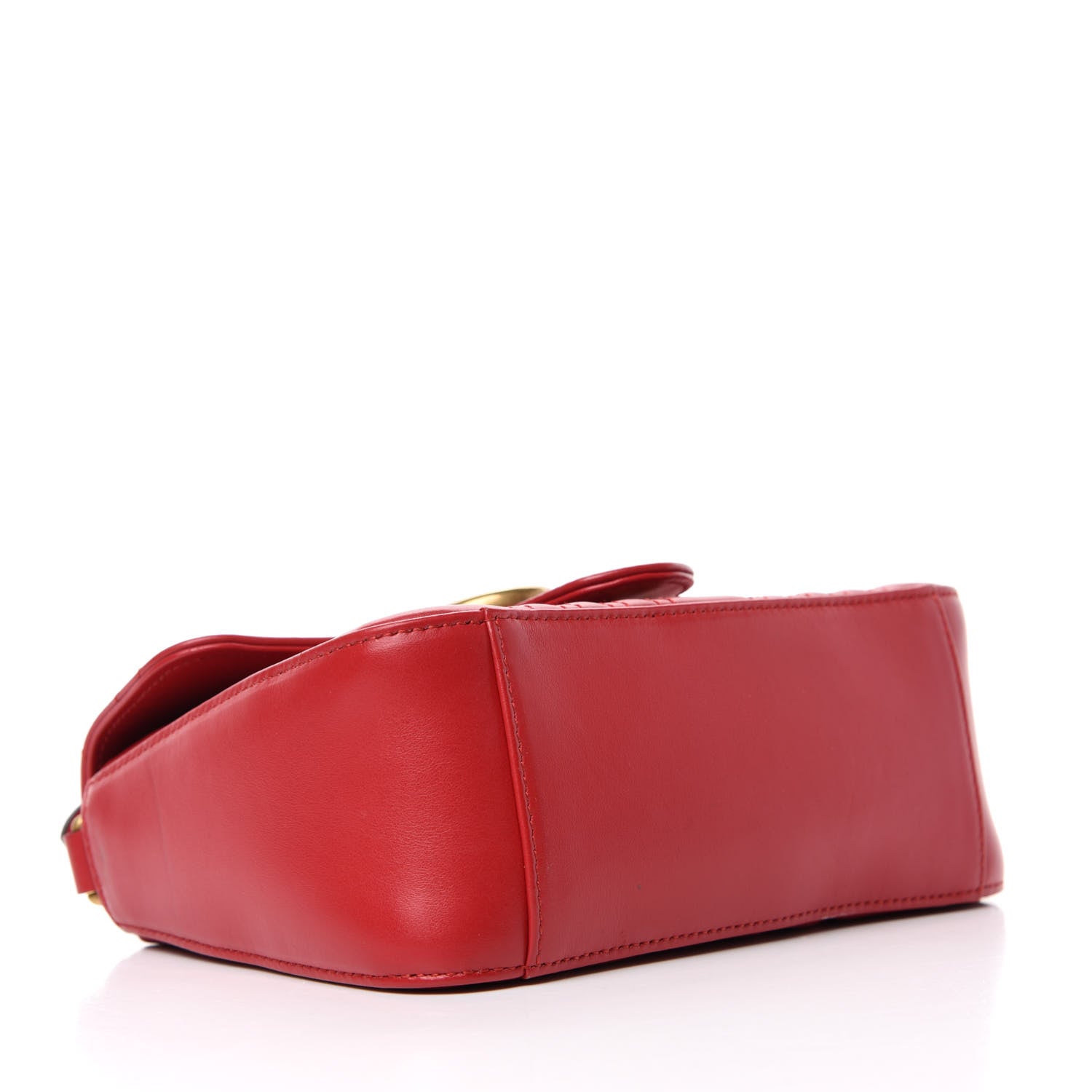 Gucci Calfskin Matelasse Mini GG Marmont Top Handle Shoulder Bag Hibiscus Red 4 of 10