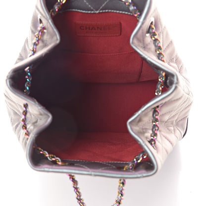Chanel Iridescent Lambskin Calfskin Quilted Gabrielle Backpack Light Purple 4 of 9