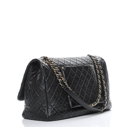 Chanel Calfskin Quilted XXL Travel Flap Bag Black 3 of 7