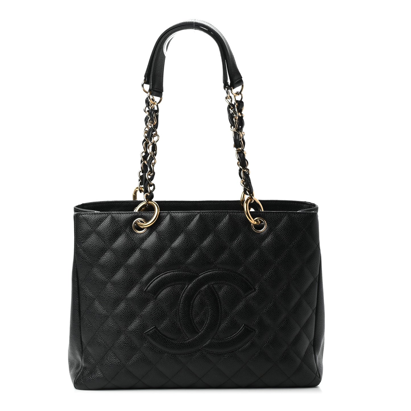 Caviar Quilted Grand Shopping Tote GST Black