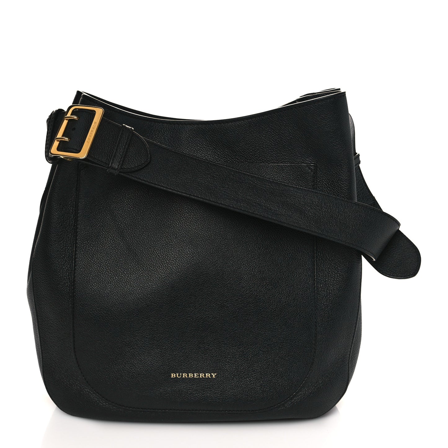 Grainy Calfskin Small Elmstone Hobo Black
