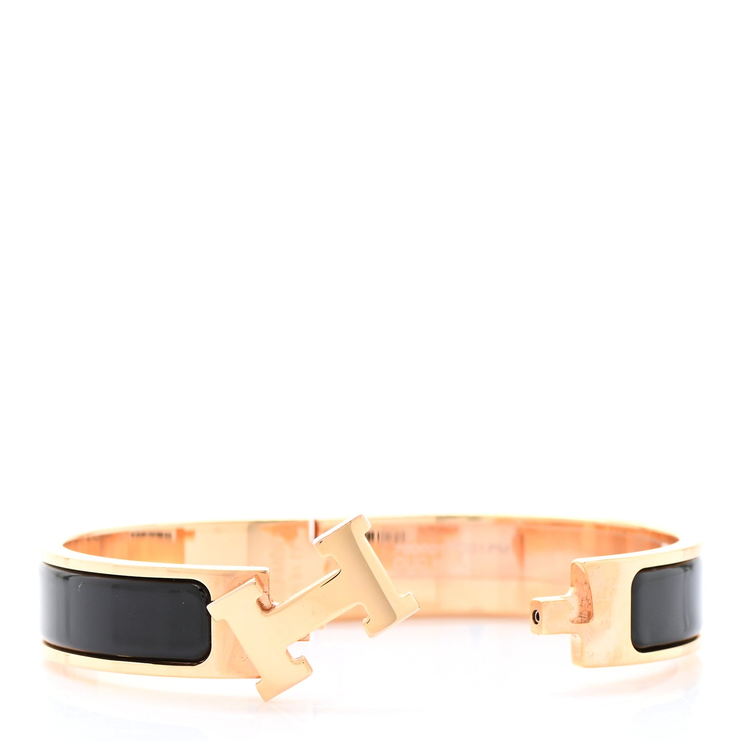Enamel Narrow Clic Clac H Bracelet PM Black
