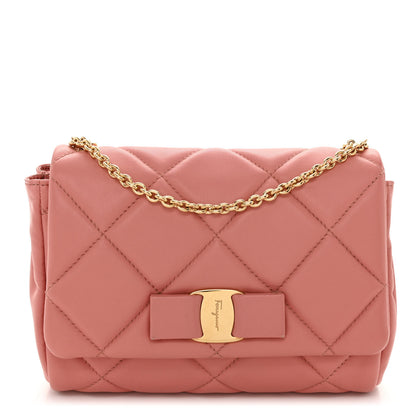 Salvatore Ferragamo Nappa Quilted Ginny Crossbody Pink 1 of 9