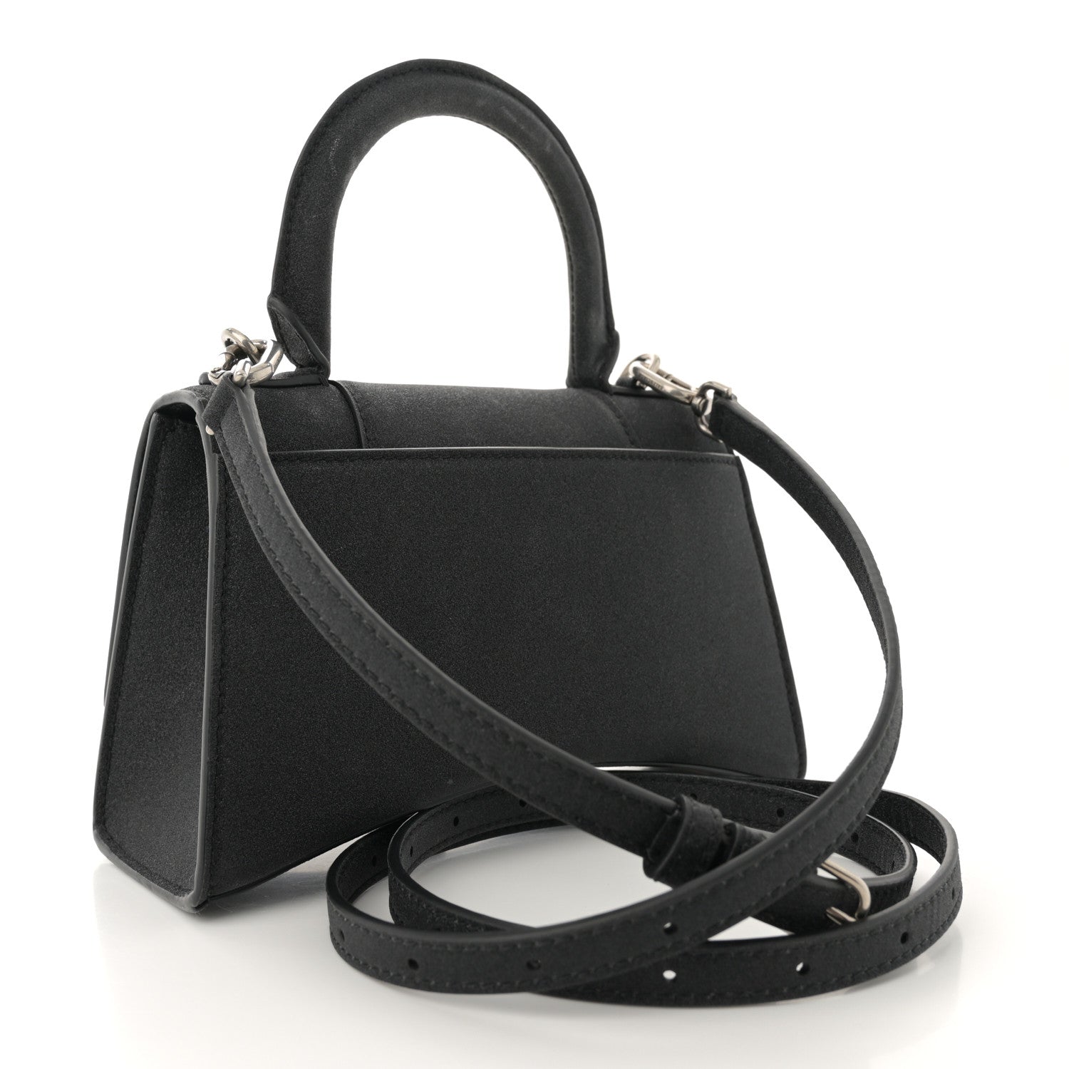Balenciaga Glitter Fabric Hourglass Top Handle Bag XS Black 3 of 13