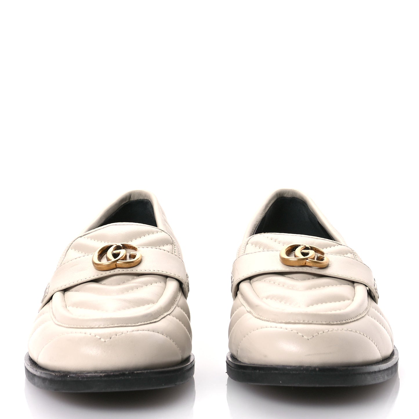 Nappa Matelasse Double G Marmont Loafers 37 Cream