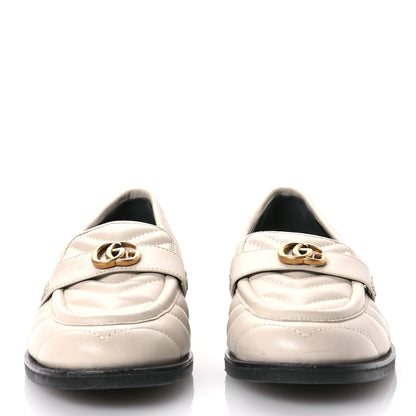 Gucci Nappa Matelasse Double G Marmont Loafers 37 Cream 3 of 8