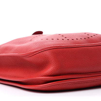 Hermes Taurillon Clemence Evelyne III PM Rouge Casaque 6 of 10