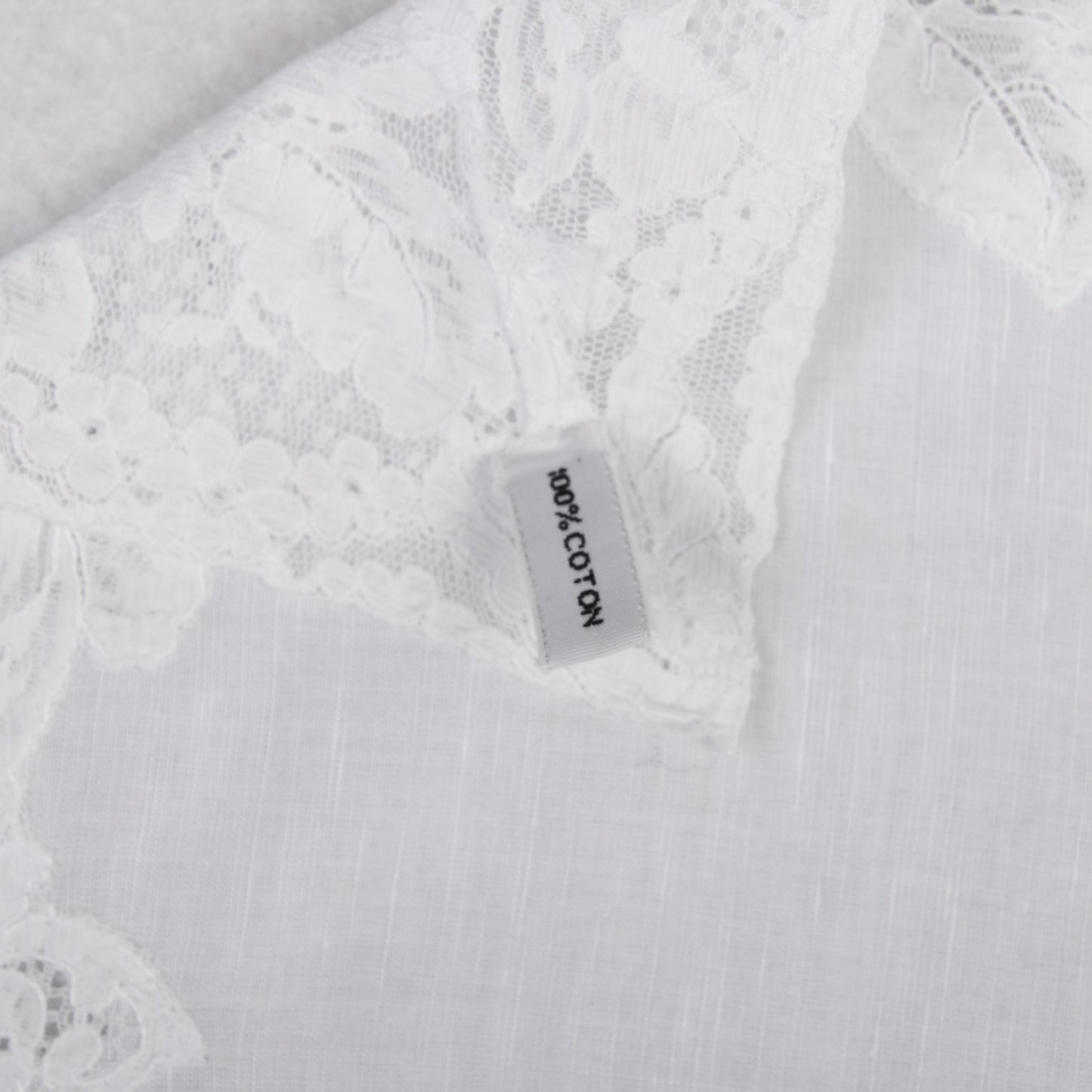 Cotton Lace Handkerchief Scarf White