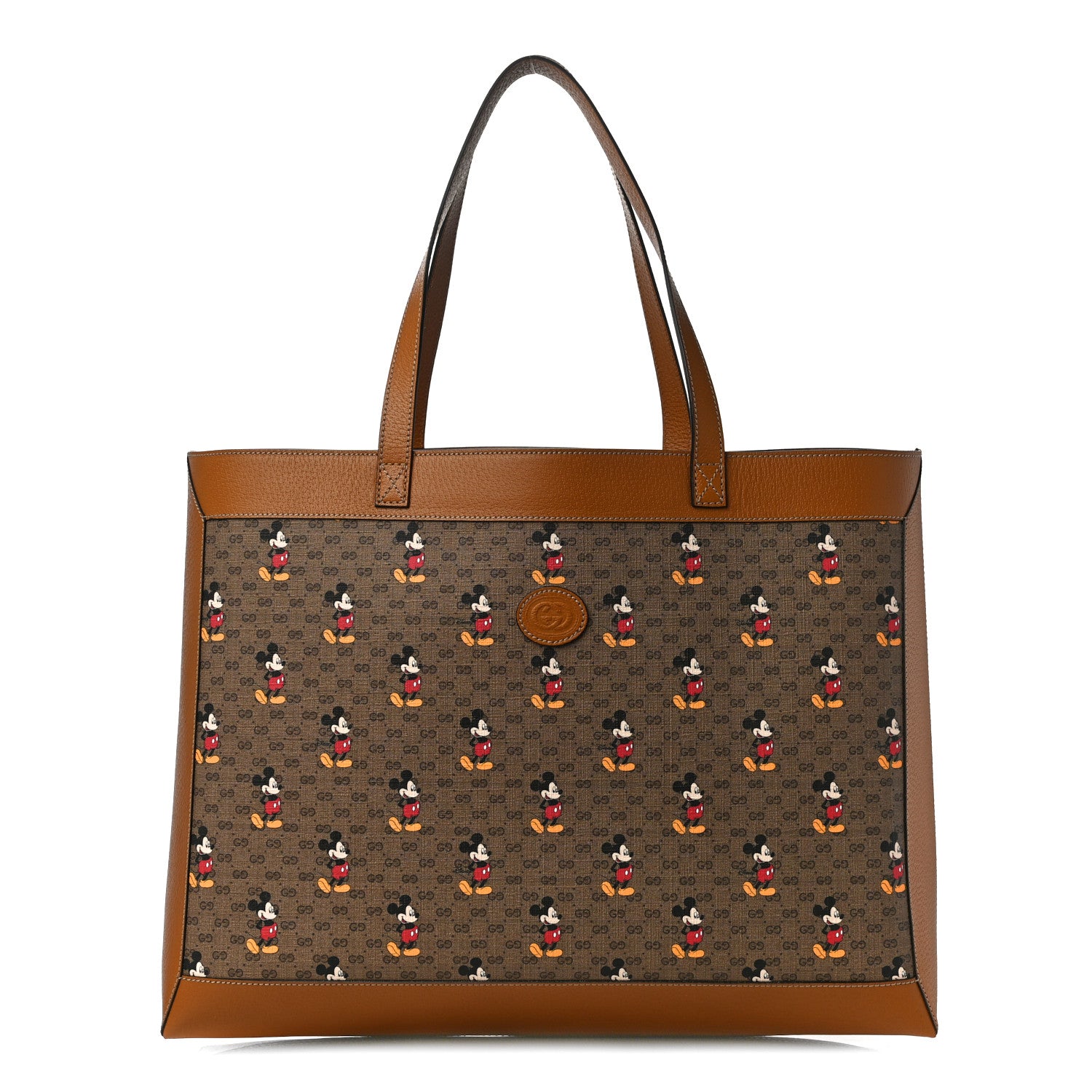 Gucci X DISNEY Mini Vintage GG Supreme Monogram Mickey Mouse Large Shopping Tote Beige Vintage Sun Oil 1 of 11