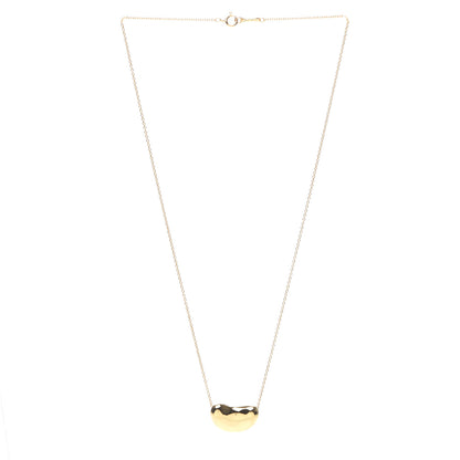 Tiffany 18K Yellow Gold 18mm Elsa Peretti Bean Pendant Necklace 3 of 5