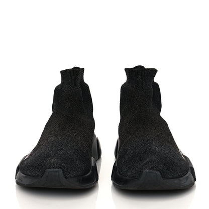 Balenciaga Laminated Knit Womens Speed Sneakers 38 Black 2 of 7