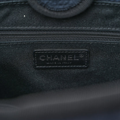 Chanel Mixed Fibers Mini Deauville Tote Navy Blue Black 6 of 11