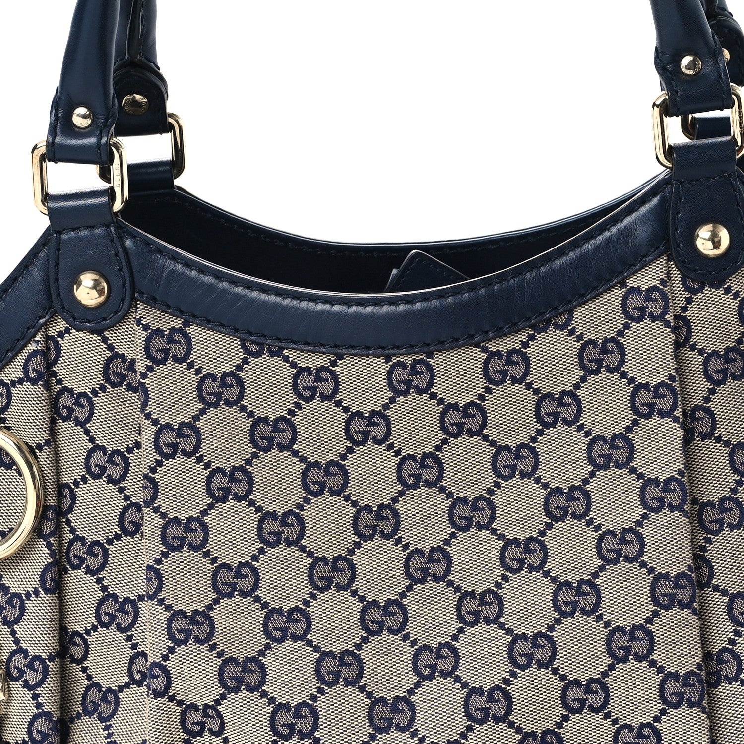 Gucci Monogram Calfskin Large Sukey Tote Beige Blue 8 of 11