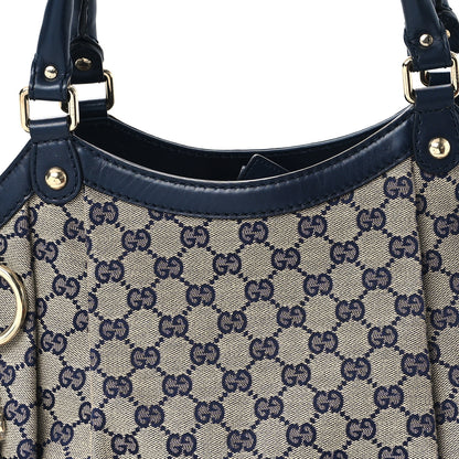 Gucci Monogram Calfskin Large Sukey Tote Beige Blue 8 of 11
