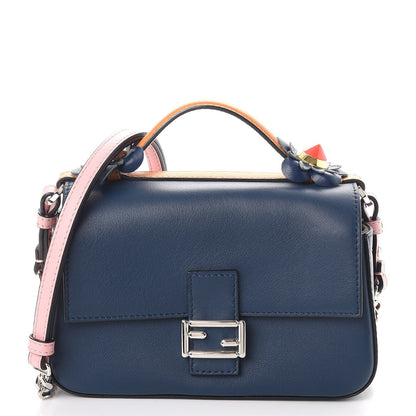 Fendi Vitello Dolce Nappa Flowerland Tri-Color Micro Double Baguette Blue Pink 5 of 12