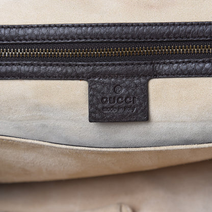 Gucci Pebbled Calfskin Medium 1973 Tote Dark Brown 6 of 13