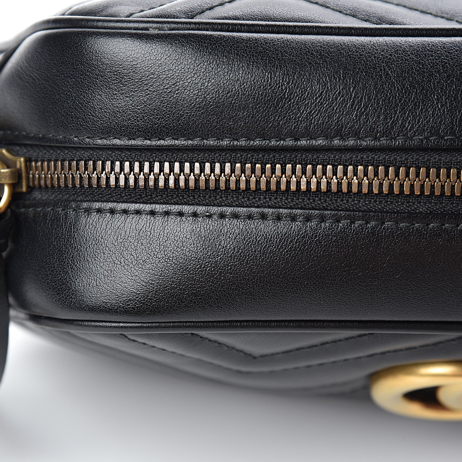 Gucci Calfskin Matelasse Small GG Marmont Chain Shoulder Bag Black 11 of 14