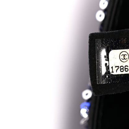 Chanel Sequin Medium Flap Dark Blue 7 of 11