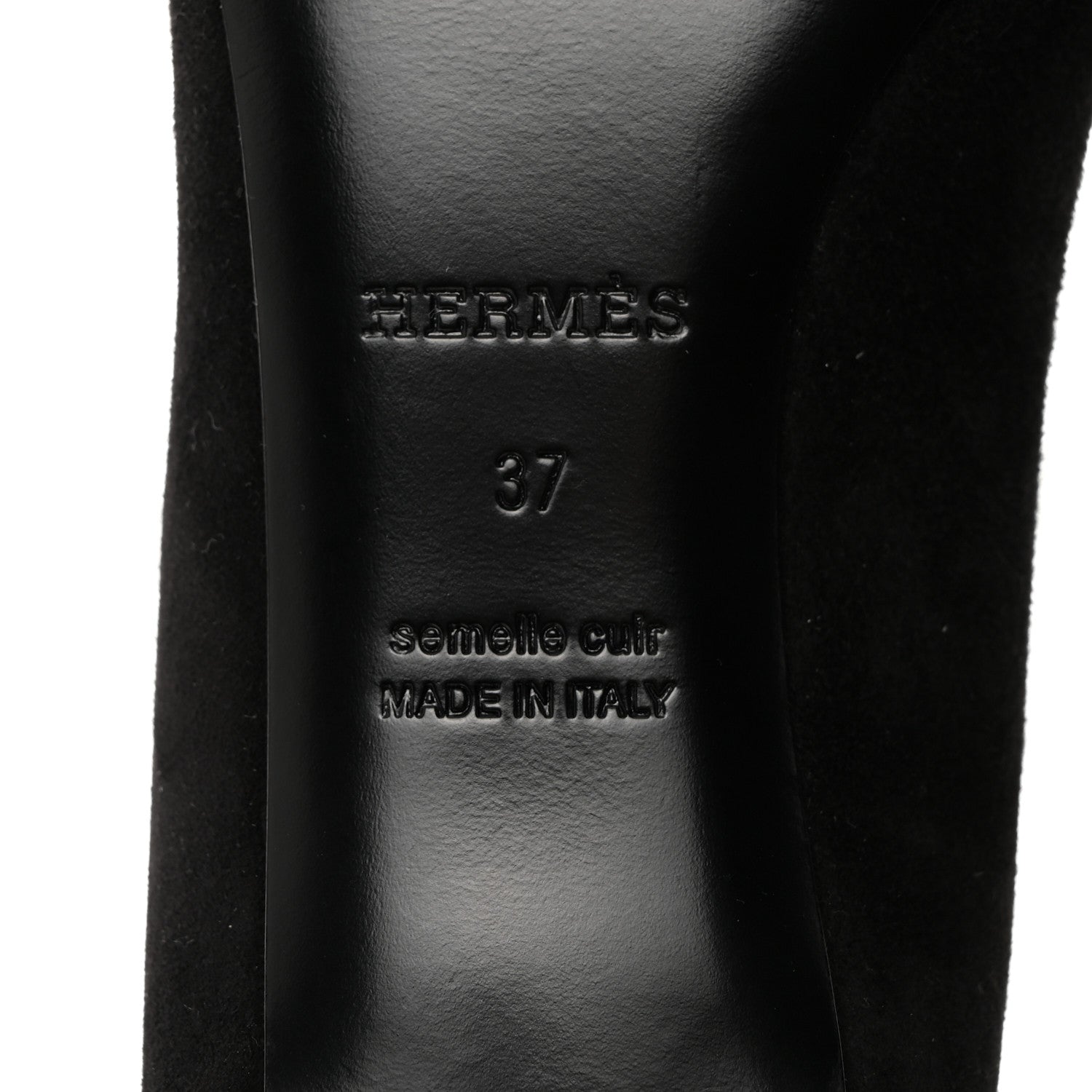 Hermes Suede Goatskin Blush 40 Pumps 37 Black 8 of 9