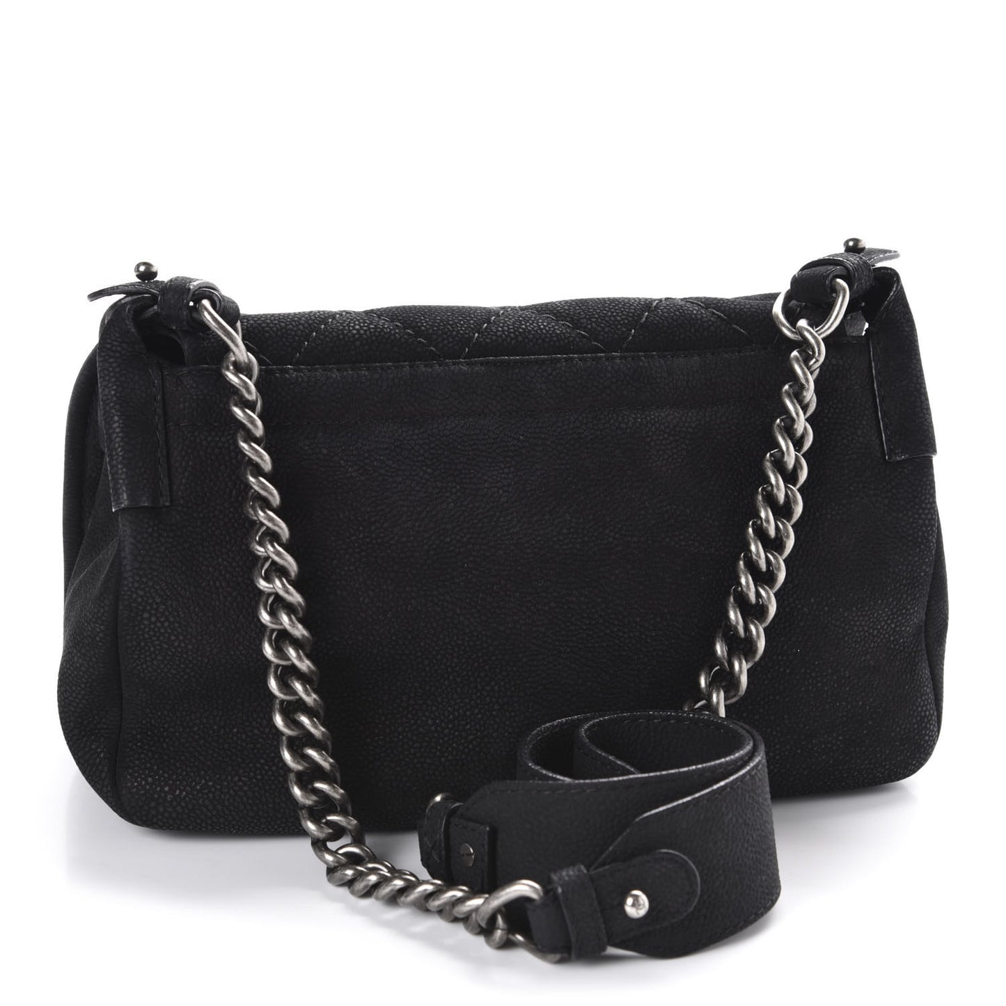 Iridescent Caviar Large Flap Black