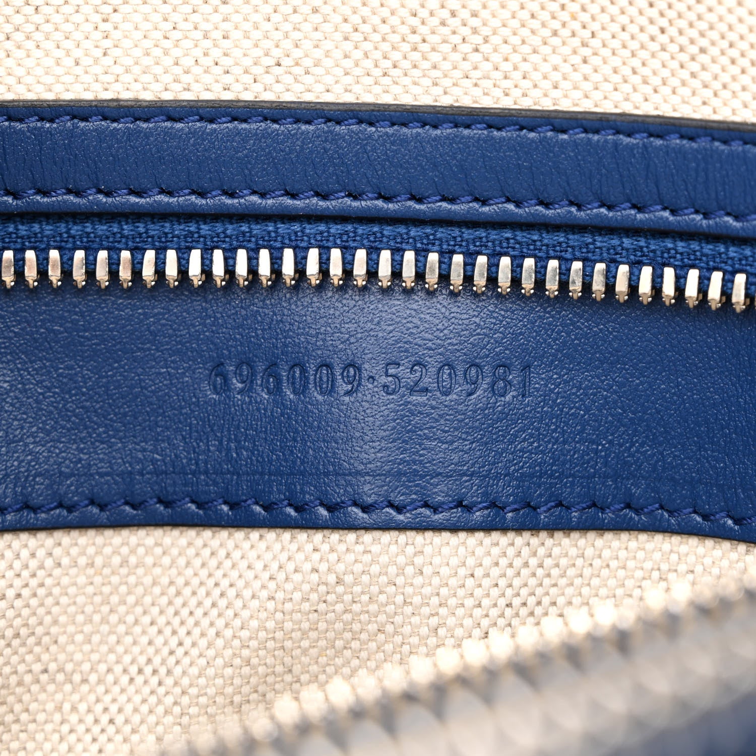 Gucci Calfskin GG Tennis Embossed Medium Wristlet Messenger Bag Intense Metal Blue 7 of 11